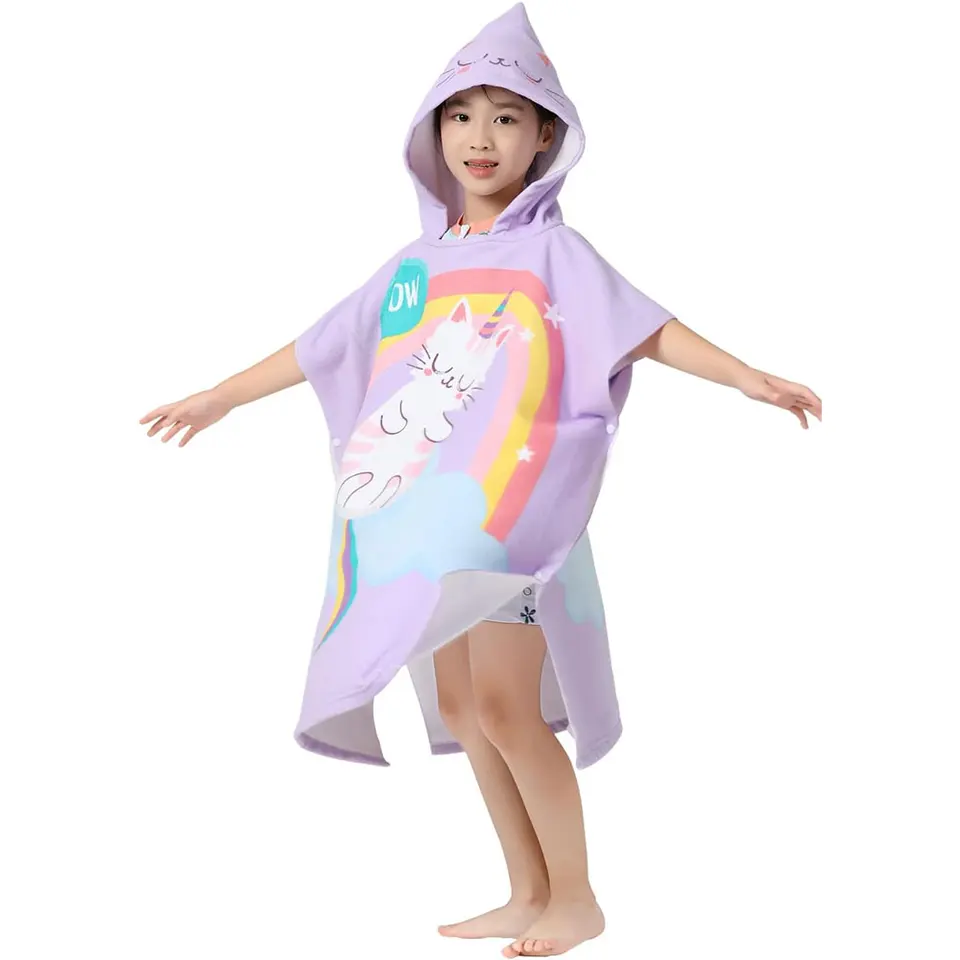 Luxurious Microfiber Poncho Towel In Vibrant Hues Perfect For Summer Beach Days