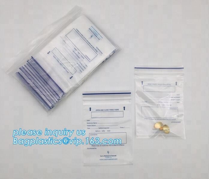 Resealable Print k Custom Printed Plastic Pill Pouch Medical Zip Lock Bags, reclosable pouch glossy stand up