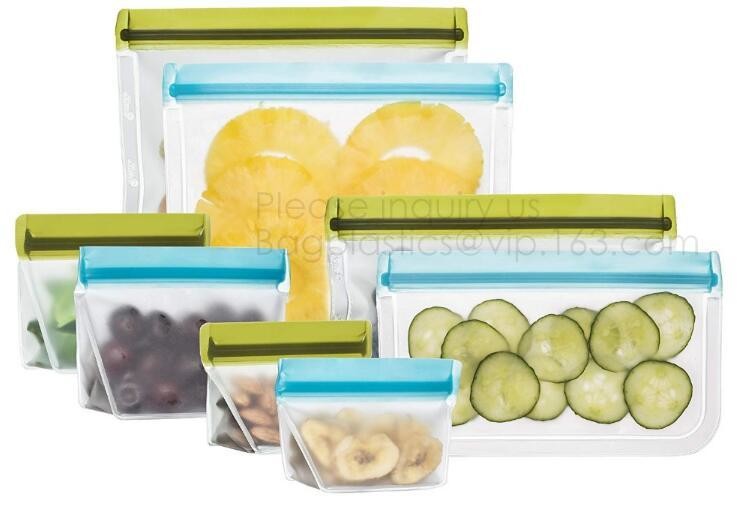 Reusable Silicone Food Storage Bag Washable Silicone Fresh Bag for Fruits Vegetables Meat Preservation bagplastics bagea