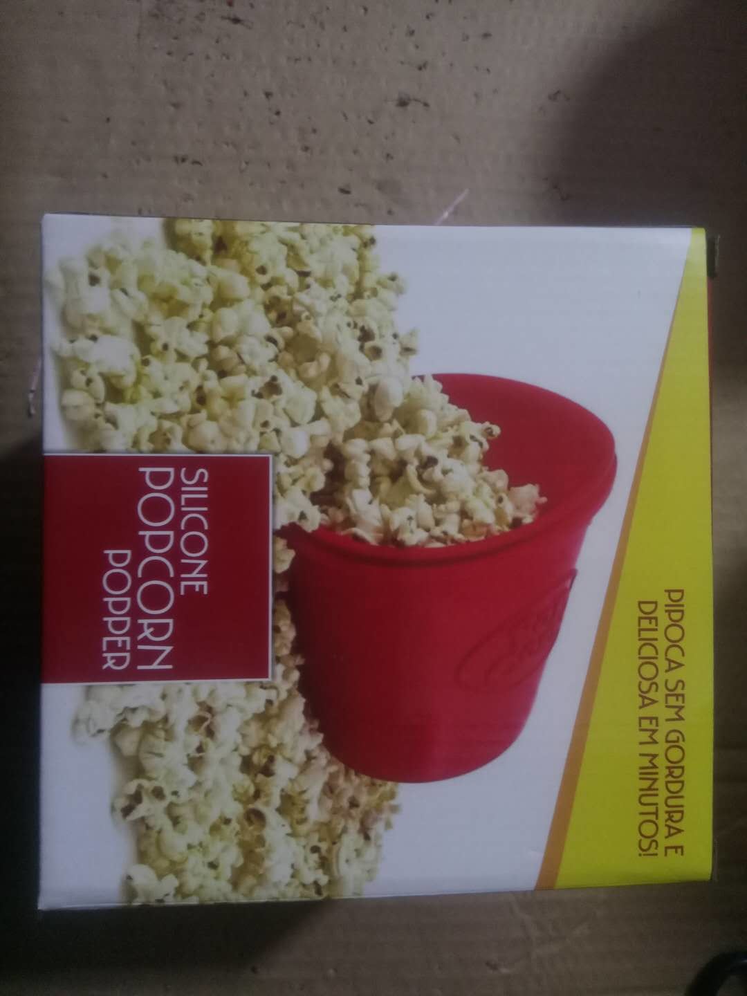 FDA Glass Microwave Popcorn Maker , Red Micro Popcorn Popper 16 * 16 * 16