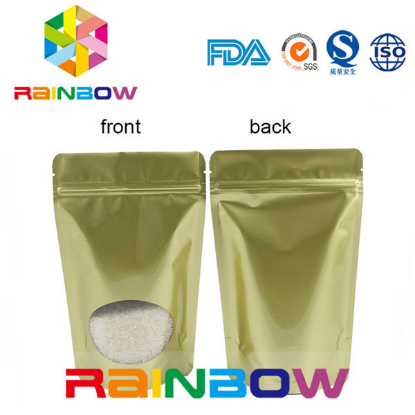 Flat Bottom Matte Finish Aluminium Foil Pouch Packaging for Coffee , Silver Tin Tie
