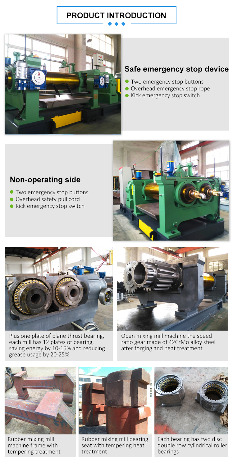 Dia 550mm Two Roll Rubber Mill Machine 3 Phase AC380V XK-550B