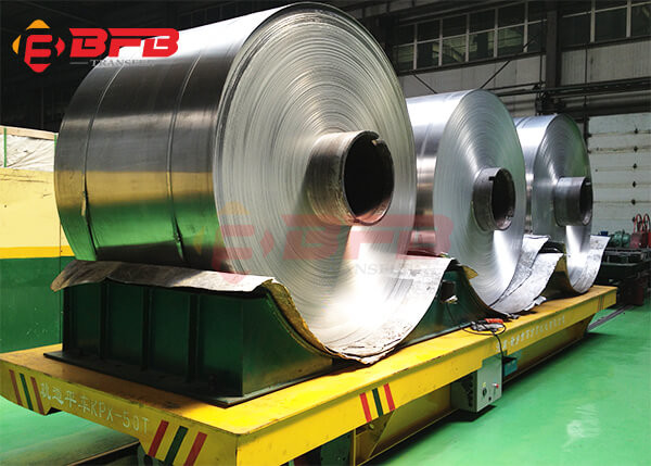 35 Ton Motorized Battery Powered Steel Coil Cart Transport On Steel Plant