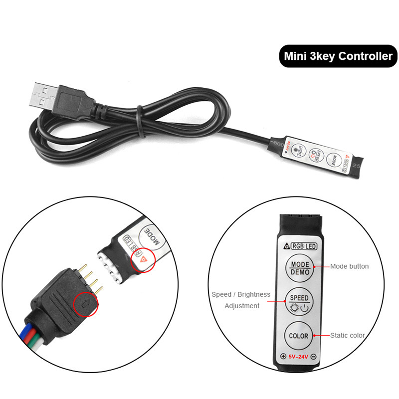USB 5V LED Controller Mini Wireless Remote Control For LED RGB Color Bar 5050