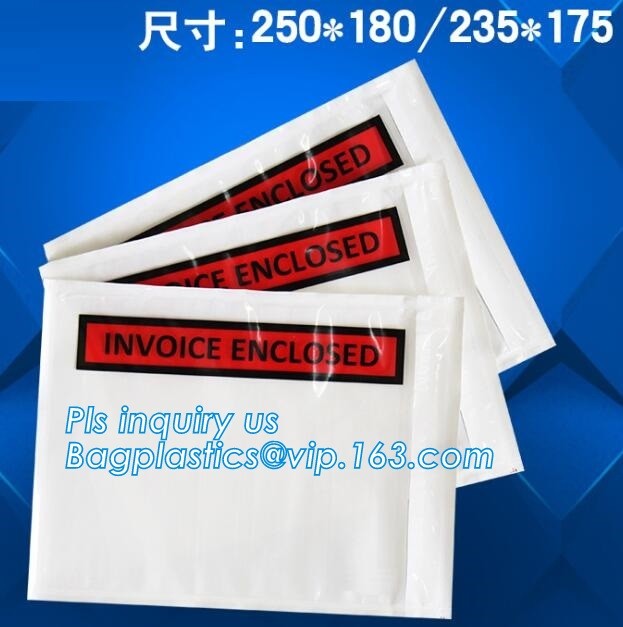 PP film 178*140mm invoice enclosed packing list envelopes, DHL Shipping pockets for waybill, A4 size plastic packing lis