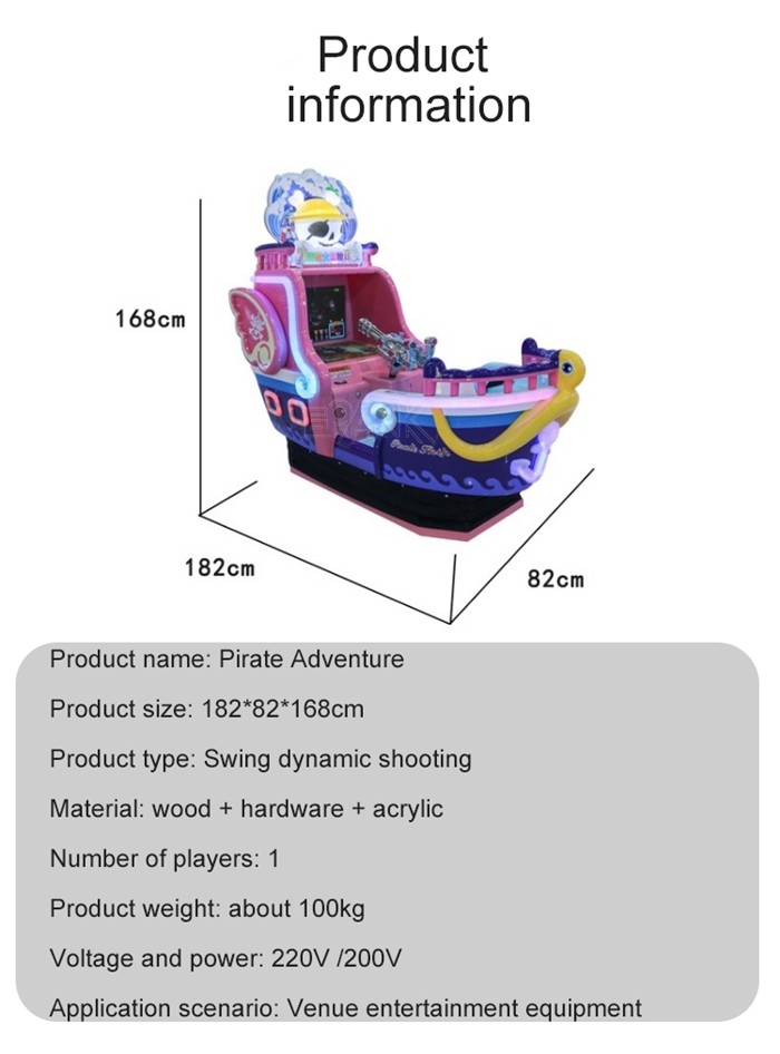 Wooden Cabinet Shooting Game Machine 200W Pirate Adventure
