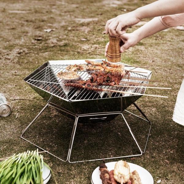 Flame Safety Device Wood Stove for Outdoor Hiking Picnic BBQ Camping Foldable