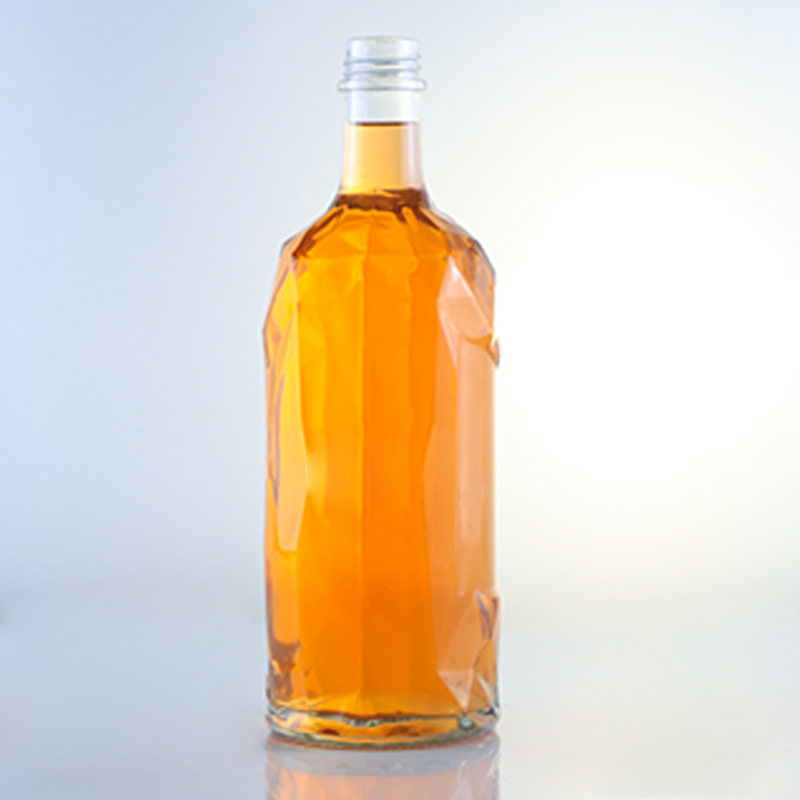 Transparent Customized Liquor Glass Water Bottles with Unique Sealing Type SCREW CAP