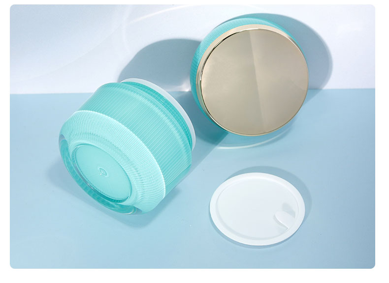 Collar Material Acrylic Double Wall Lotion Jar Round Cap Container for Face Cream and Eye Cream