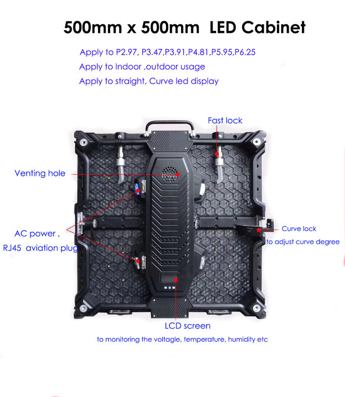 Exterior Small LED Video Wall Cabinet Advertising Ultra Slim 500x500mm 3.91mm Pixel