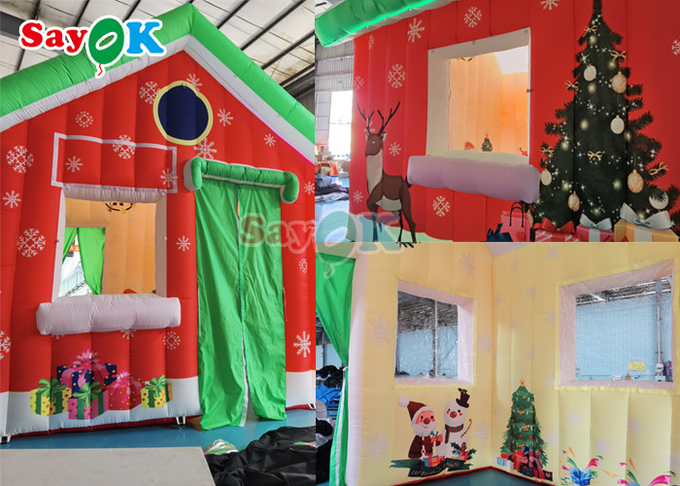 Outdoor Inflatable Holiday Decorations Inflatable Christmas House 4.6x4.6x5mH