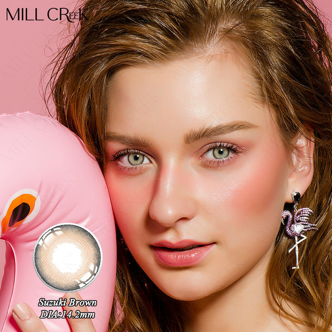 Non Prescription Honey Brown Colored Contacts Without Power 8.5mm