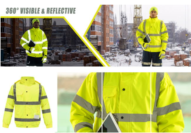 S - XL Safety Reflective Jacket ANSI High Visibility Jacket Waterproof For MEN