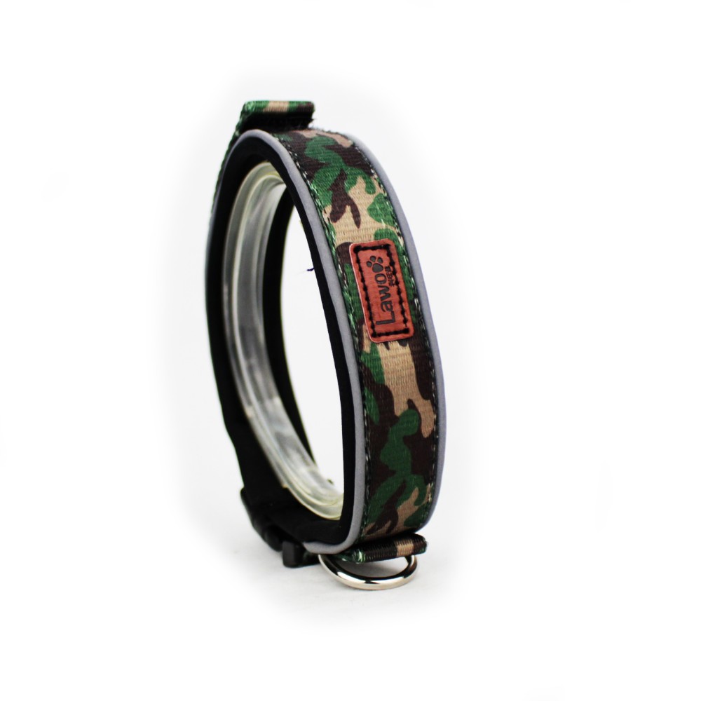 Camouflage Pattern Nylon Material Adjustable Dog Collar With Reflector
