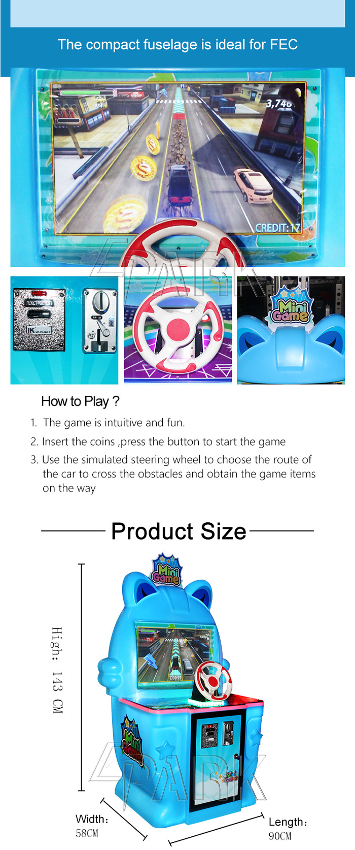 Entertainment Arcade Car Racing Game Machine / Coin Operated Kids Play Machine