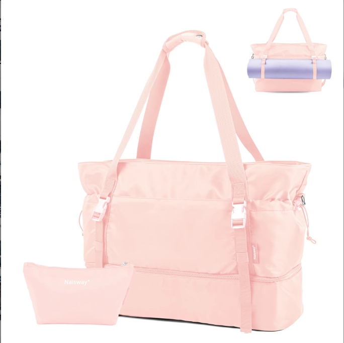 Women's travel backpack for trips, handbag, backpack, with shoe compartment and wet pocket, yoga mat bag, overnight weekend bag
