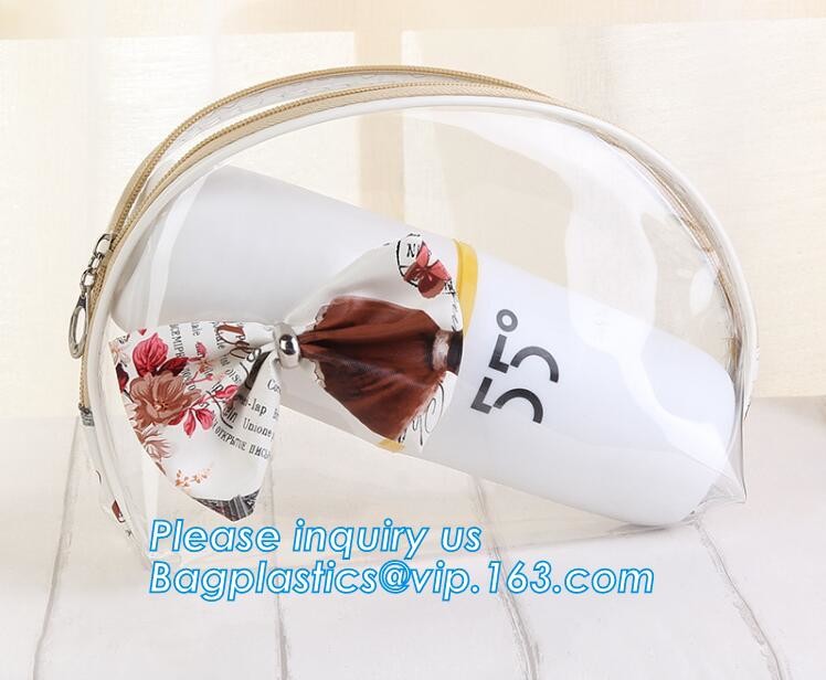 Travel Environmental PVC SHOPPING BAGS / Storage Clear Stadium Bag Cosmetic Bag With Zipper PVC BEACH BAG
