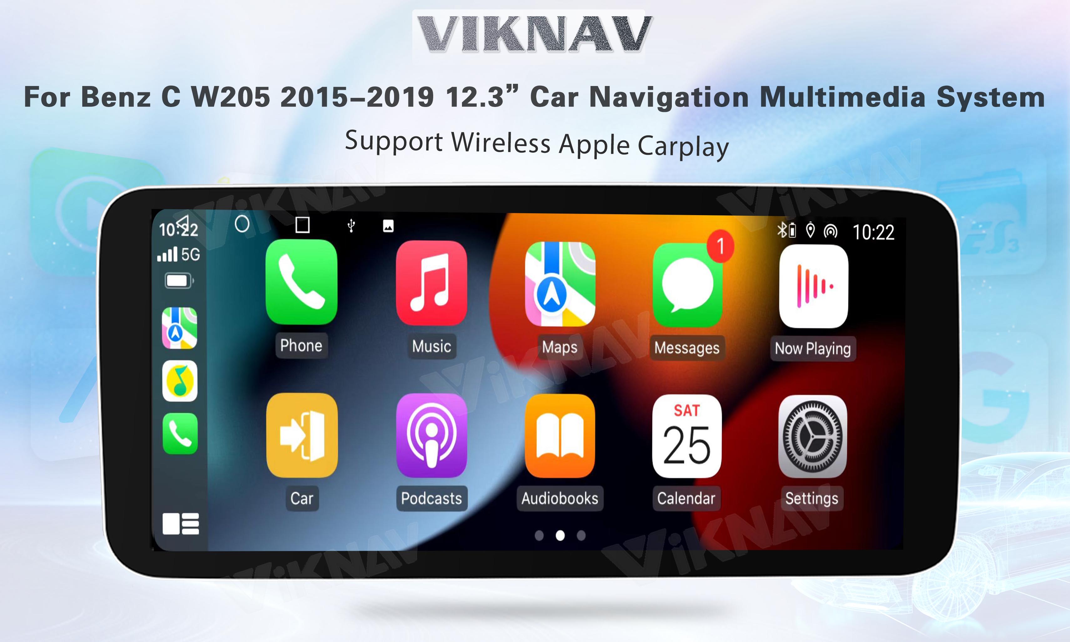 Viknav 12.3 Inch Android Car For Mercedes Benz C W205 GLC X253 V W447 X 2015-2019 With Screen Player GPS 2Din (NTG5.0)