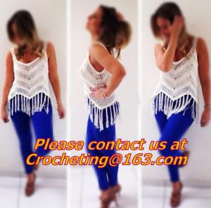 China women lace crop top/deep v neck halter top/spaghetti strap tank tops/lace colete croche/wh on sale