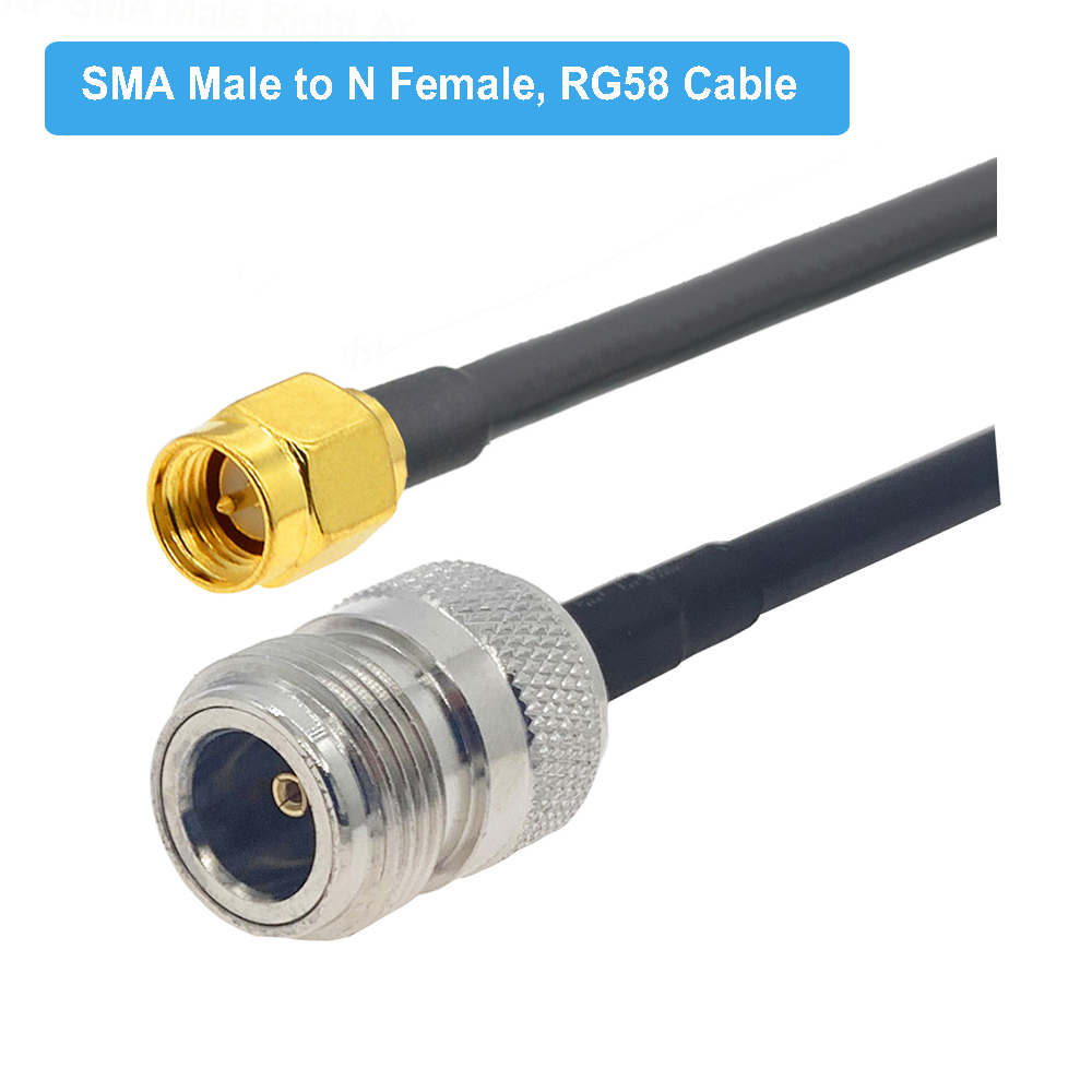 RF Coaxial Automotive Wiring Harness RG-58 Coaxial Cable N Type To SMA 15cm 50cm 1m 2m