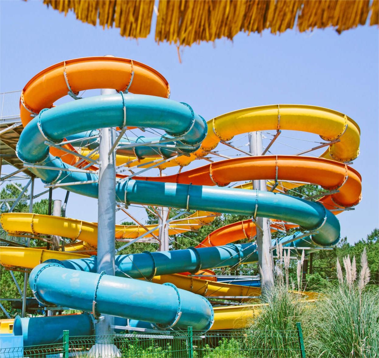 Outdoor Water Amusement Park Playground Swimming Pool Equipment Spiral Slide Set