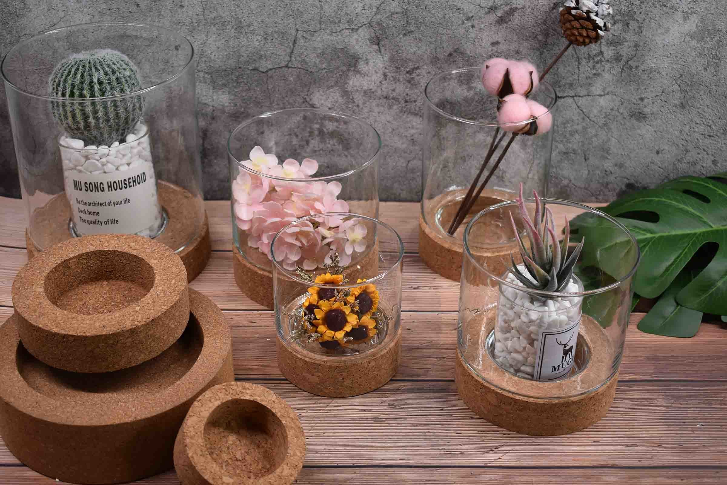 Yuelin 1.9*1.7*1.2in Glass Bottle Cork Base Micro Landscape PROP65