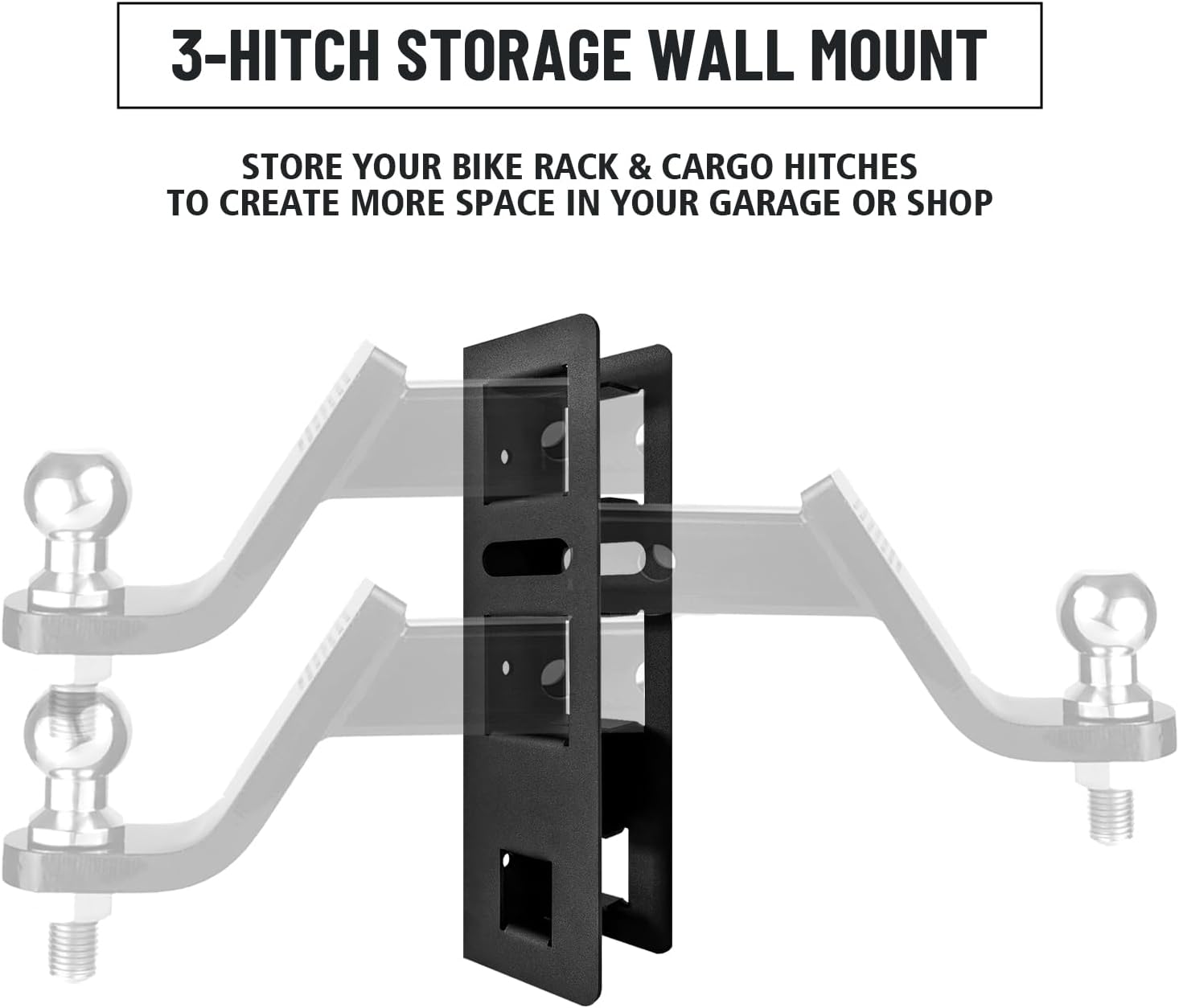 1.25" 2" Trailer Hitch Receiver Hanging Garage Organizer Wall Mounted Hitch Receiver Bike Rack Cargo Rack Storage