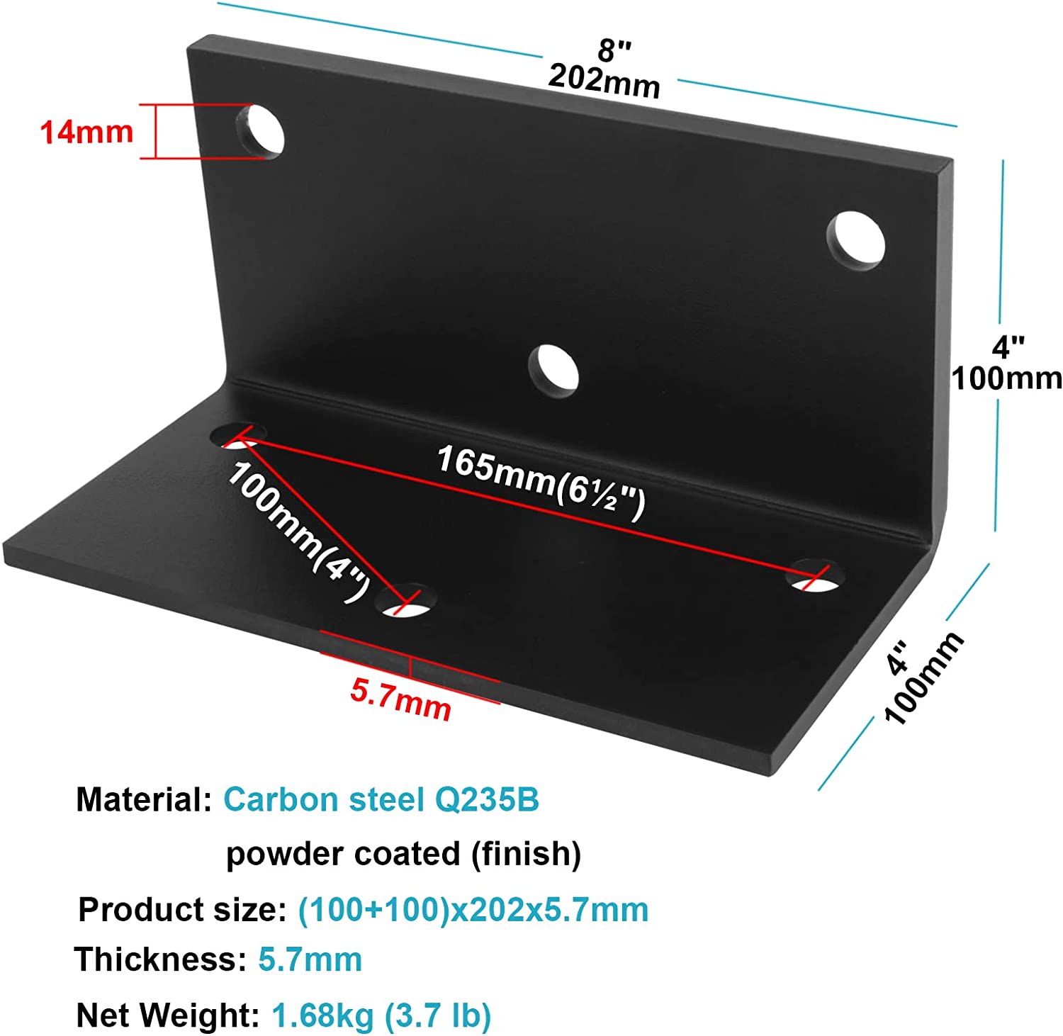 DIY L Shelf Brackets Fireplace Mantel Brackets Heavy Duty Black Large Corner Bracket