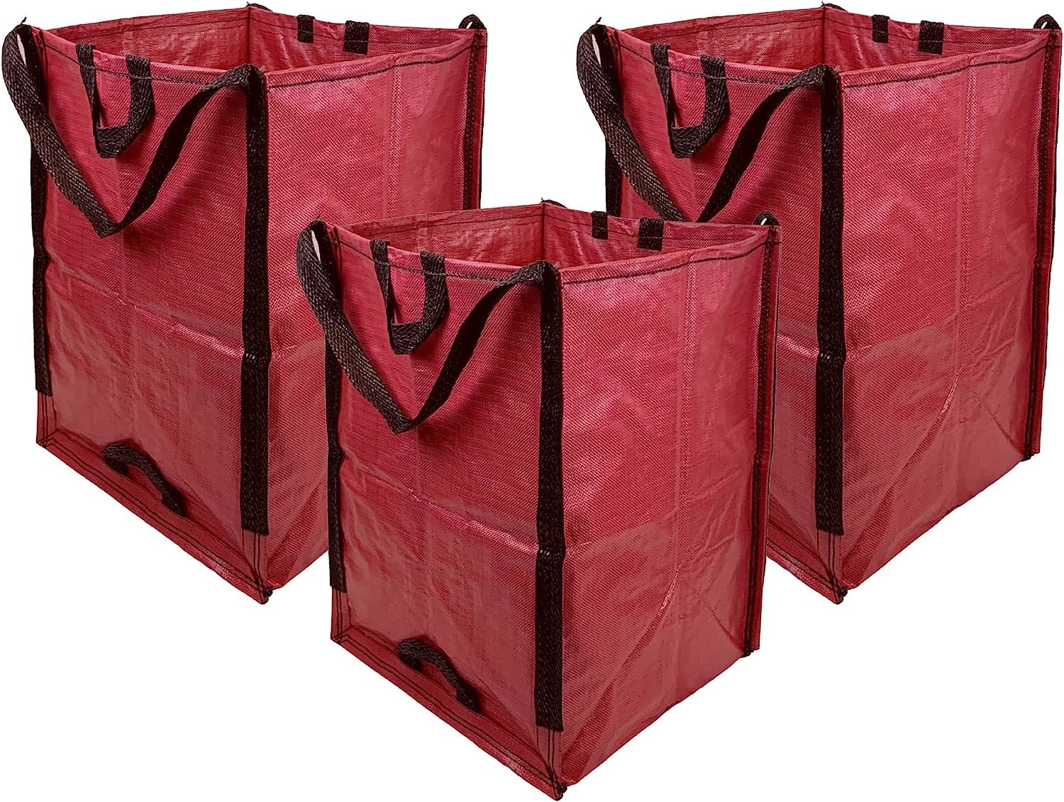 Heavy Duty Home and Yard Waste Bag Woven Polypropylene, Reusable Lawn and Leaf Garden Bag with Reinforced Carr