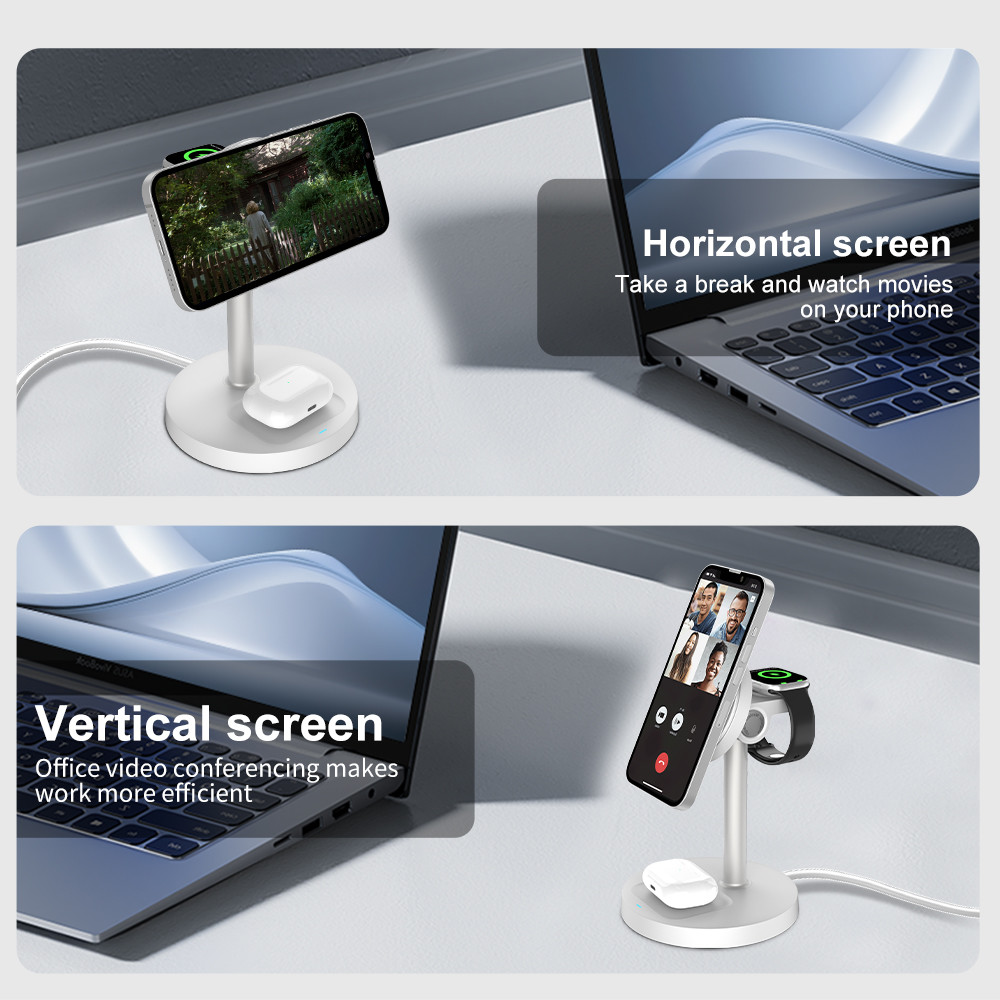 S11 Adjustable Charging Angle Multi-functional Wireless Charger for Apple Devices
