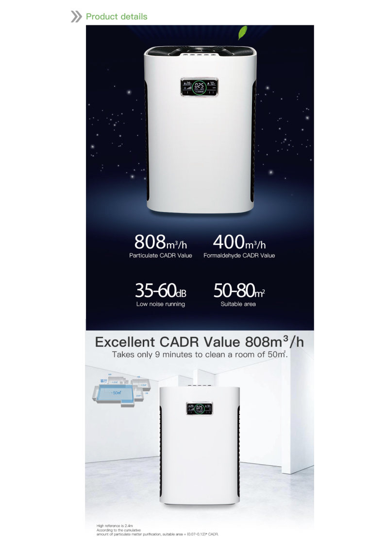800m3/h Medic Therapeutics Air Purifier WIFI Double Sided
