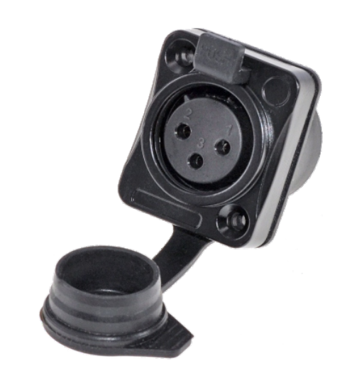 Outdoor Audio Video Connector Waterproof 3 Pin XLR Plug With Female Gender