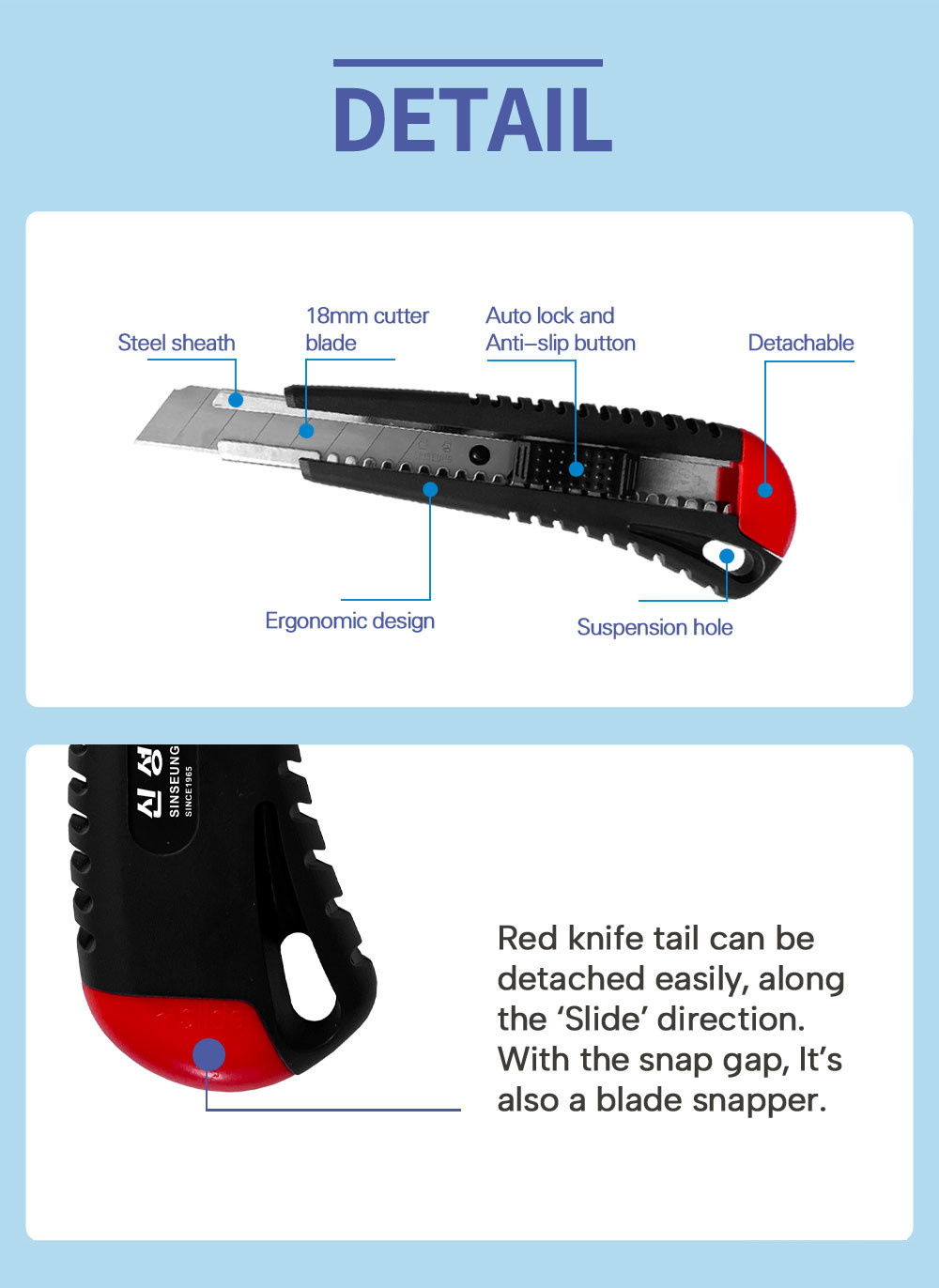 25mm 18mm 9mm Snap Off Utility Knife Plastic Sheeting Cutter Desk Office Supplies