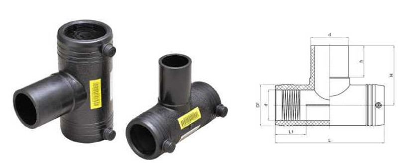MDPE DN32-DN200 SDR11 Electrofusion Equal Tee PE Electrofusion Fittings