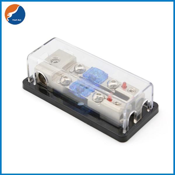 2 Way Car Fuses Box Holder 8GA AFS Mini ANL Fuse Block For 60A With LED