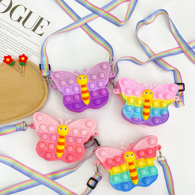 Colorful Silicone Makeup Accessories Lightweight Cute Tote Bag For Kids Pencil Bag Storage Container Bag ShoulderHandbag