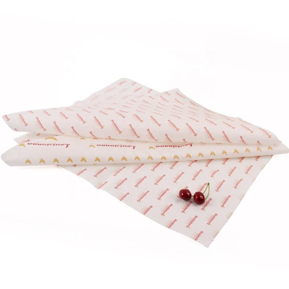 Food grade printing burger wrapping tissue paper grease resistant food safe greaseproof paper