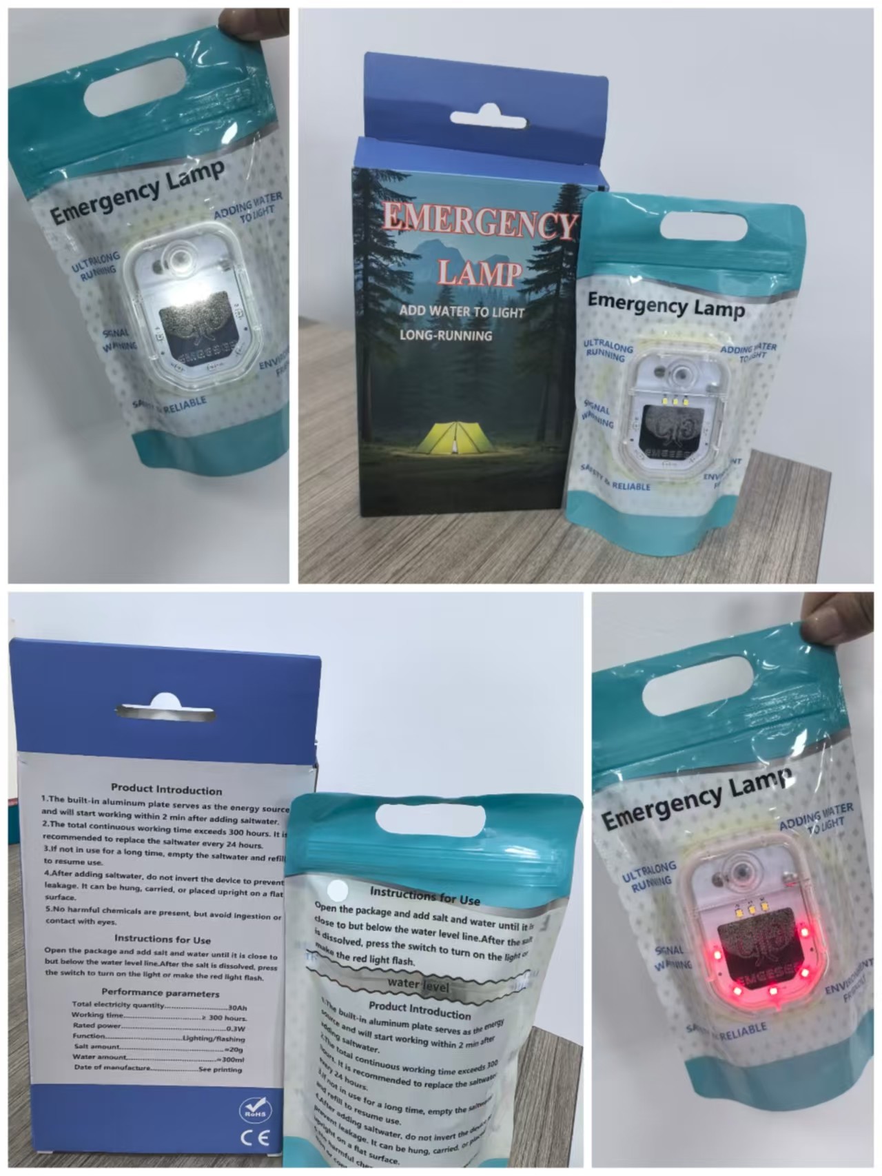 Aluminum Air Battery Salt Water Lamp for Emergency Situations and Power Outages