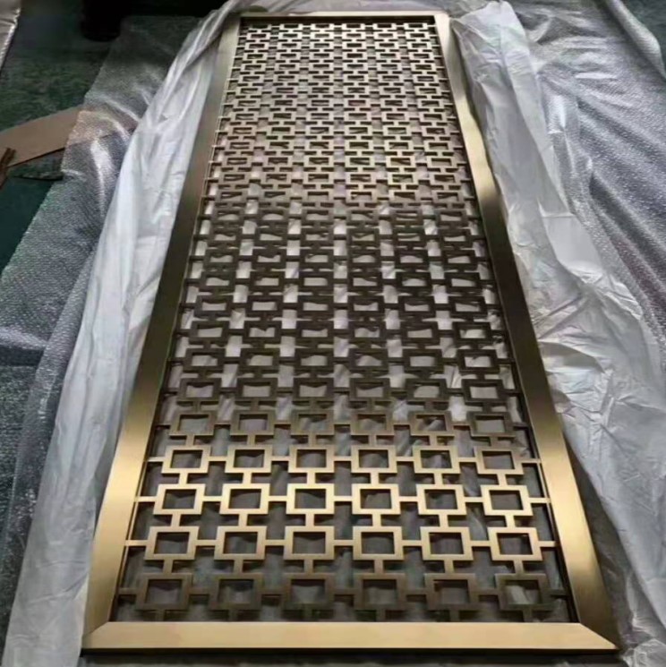 Art deco 3D metal rose gold luxury brushed room divider panel