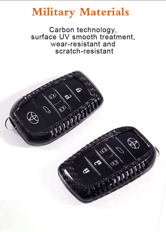 Alphard Black Anti Scratch Carbon Fiber Car Key Case