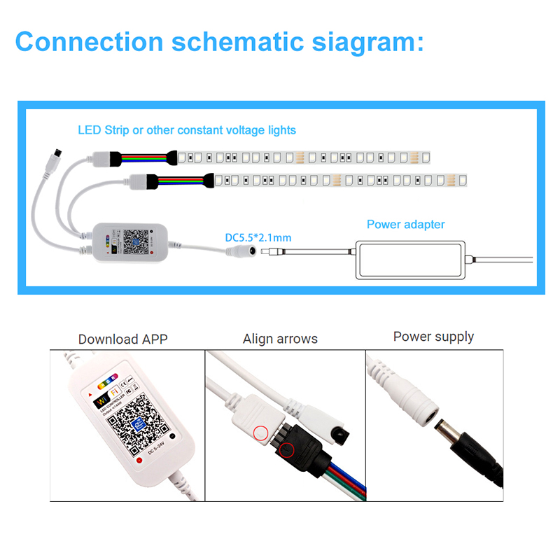 24 Keys LED Strip Smart Controller IR Remote Wifi Control For RGB Strip Light