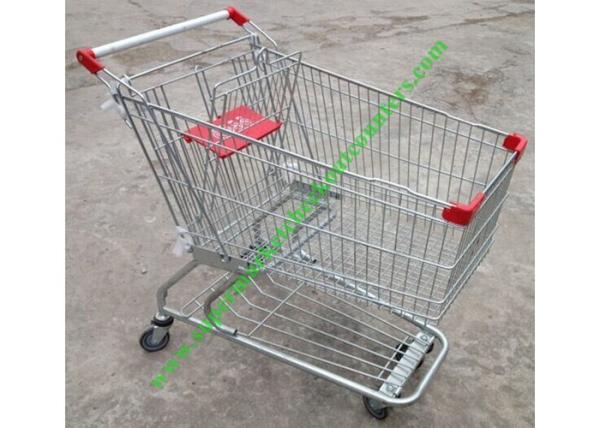American Style Supermarket Shopping Wire Cart / Customized Carbon steel Hand