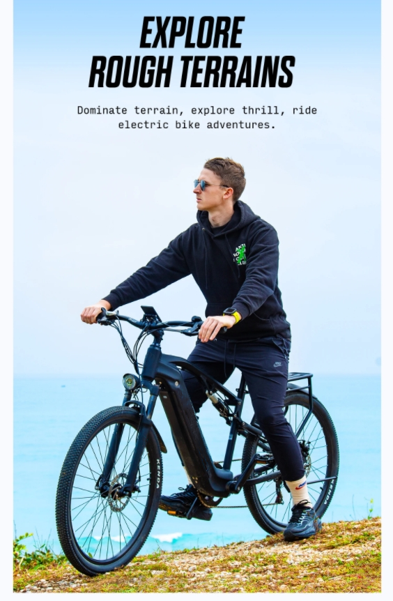 500W 27.5 Inch Electric Mountain Bike Aluminum Alloy Frame Full Suspension Ebike