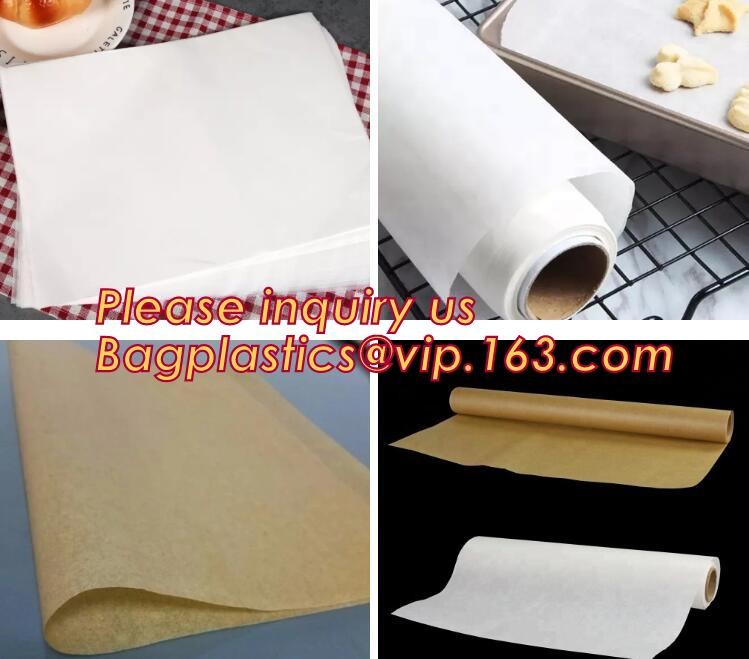 Bleached with Unbleached Greaseproof Paper for food wrapping,Environmental friendly and green greaseproof food packaging