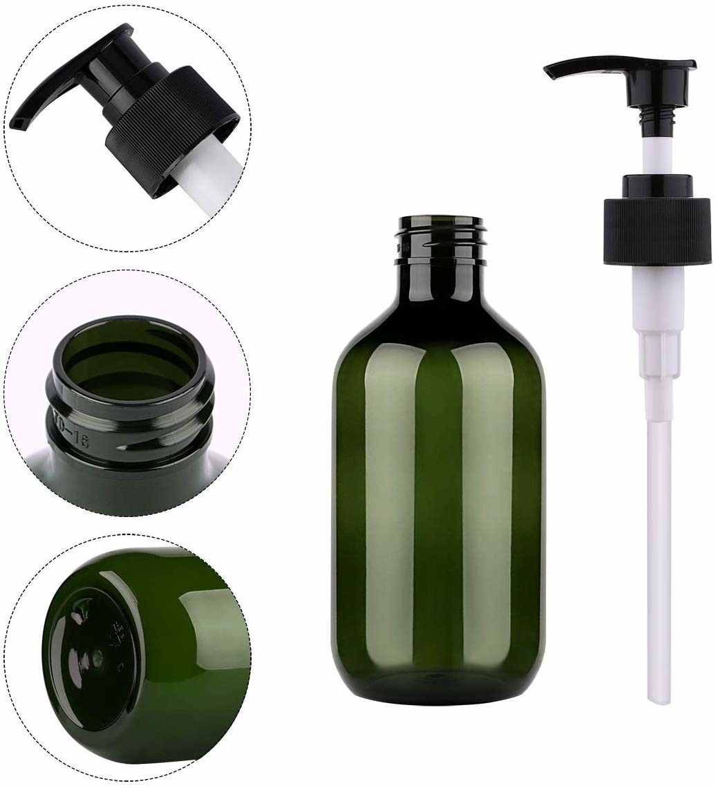 Round Green Lotion Pump Bottle Plastic Pressure Foaming Soap Bottle