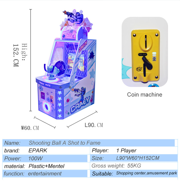Export Present Kids Amusement Machine Coin Operated Ball Shooting