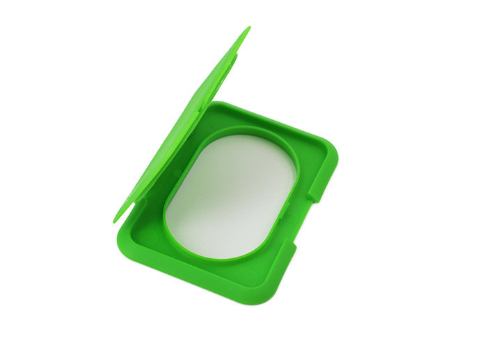 Green Plastic Wet Tissue Wipe Box Flip Top Cap Length 79.5mm