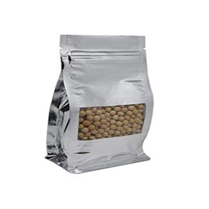 Coffee Clear Zipper Pouch Gusset Bag Moisture Proof Flat Bottom High Barrier