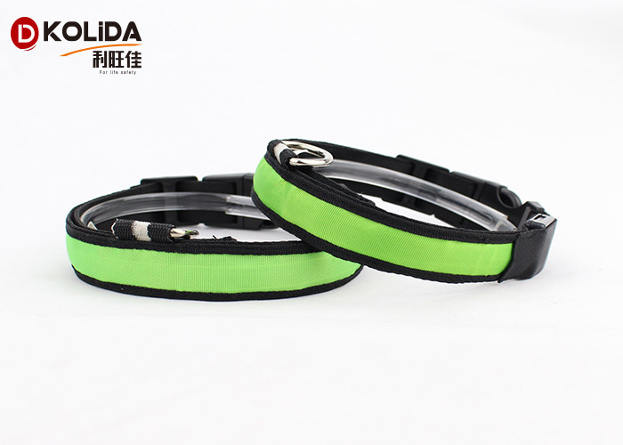 Orange / Yellow Illuminous Flashing LED Pet Safety Collar For Cat / Dog