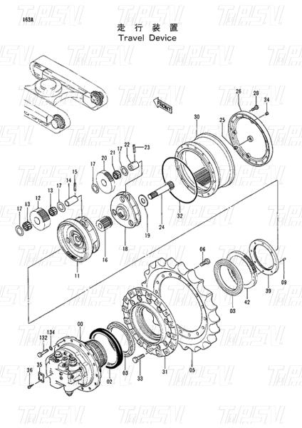 Steel Planetary Reducer EX120-2 Excavator Travel Motor Catalog 9091652 9116399